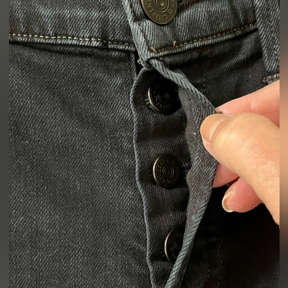 Citizens of Humanity Elsa Mid Rise Slim Crop Wren Washed Black Jeans Womens 24 - Picture 13 of 16